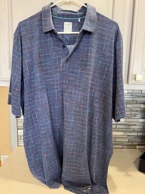 Callaway Blue Plaid Short-Sleeve Polo